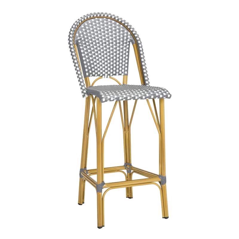 SAFAVIEH Outdoor Samara 30-inch Stacking Bistro Bar Stool (Fully Assembled) - 19Wx22Dx47H