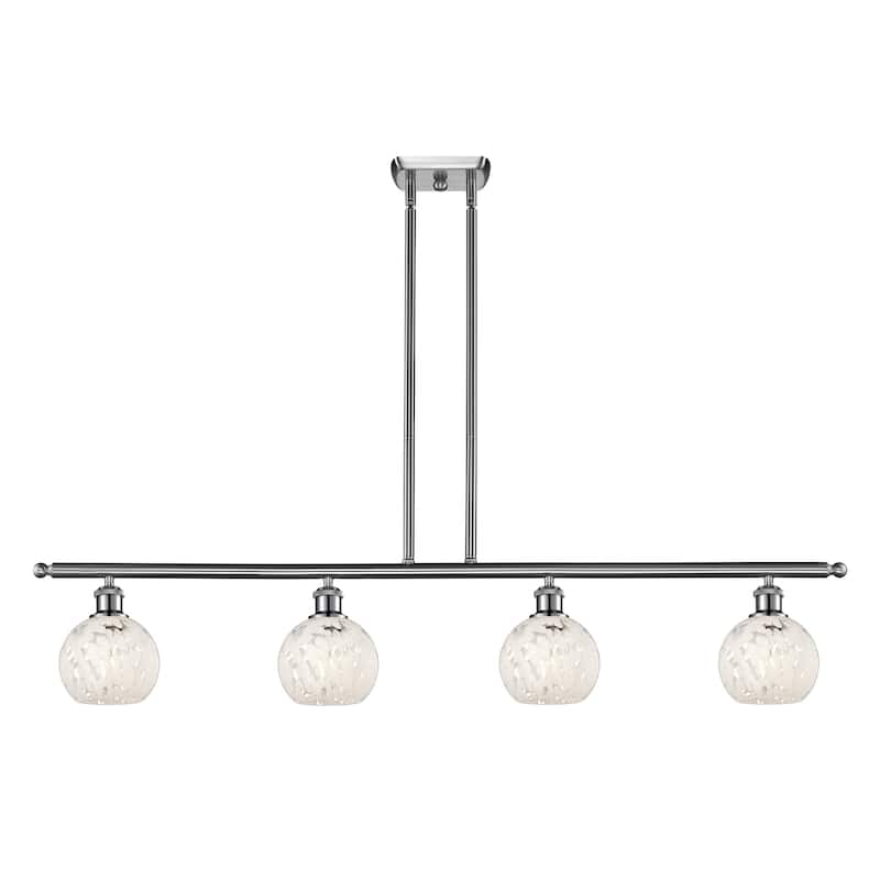 Innovations Lighting 516-4I-9-48-White Mouchette-Indoor Pendant White - Brushed Satin Nickel / White Mouchette