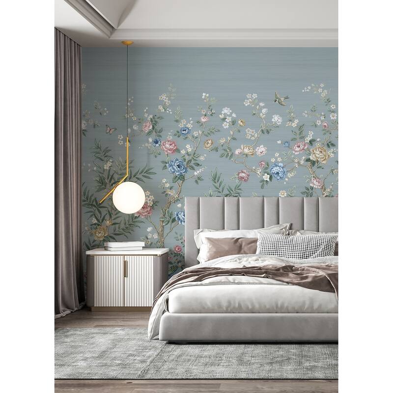 REMIX Walls by Katie Hunt Winter Chinoiserie Robin's Egg Blue Wall Mural