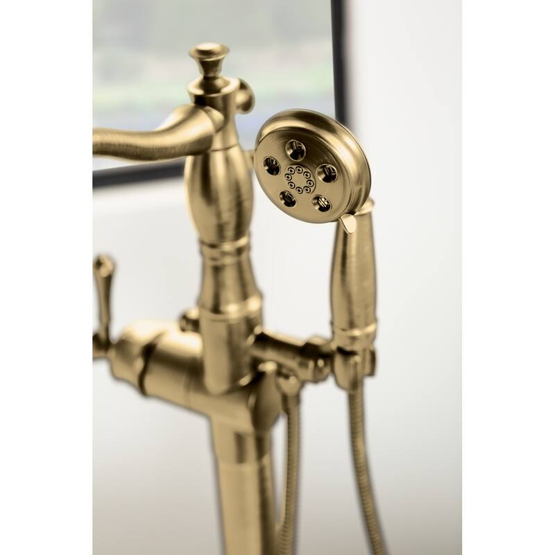 Delta Cassidy Floor Mounted Tub Filler with Personal Hand Shower Less