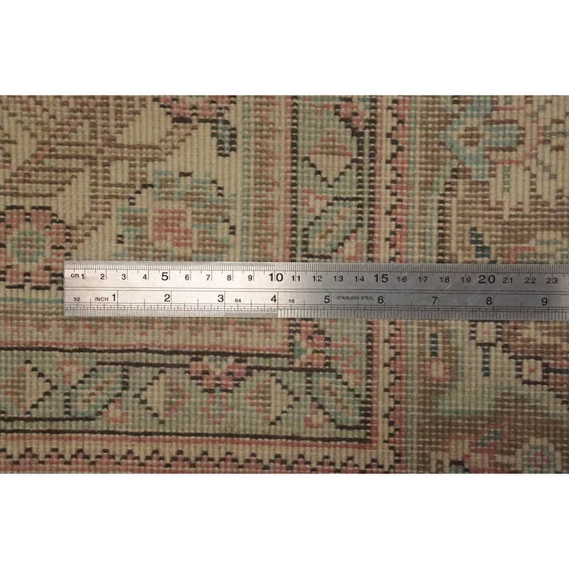 Hand Knotted Oriental 100% Wool Carpet Traditional Floral Pink Tabriz Area Rug - 6' 6'' X 4' 10''