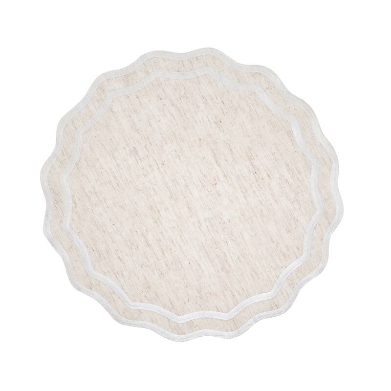 Eco Scallop Border Placemat (Set of 4) - Natural - 16"x16" - Set of 4
