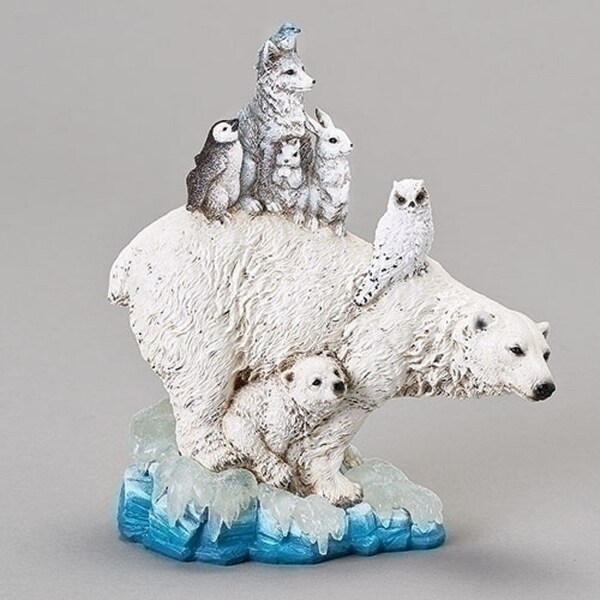 8.75" Polar Animal Pile Figurine Decoration - N/A