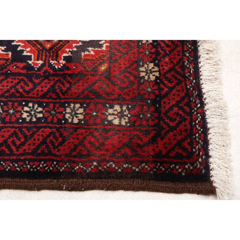 ECARPETGALLERY Hand-knotted Teimani Red Wool Rug - 3'2 x 5'5