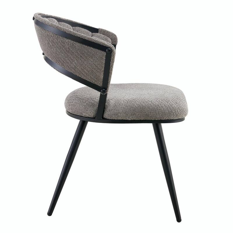 Set of 2 Velvet Dining Chairs with Black Legs, Modern Upholstered Accent Chairs