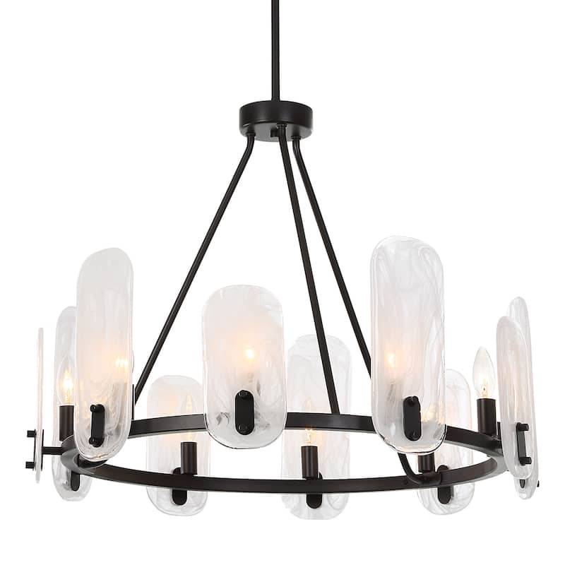 Uttermost Ellipse 10 Light Dark Bronze Chandelier - 28"W x 22.5"H x 28"D