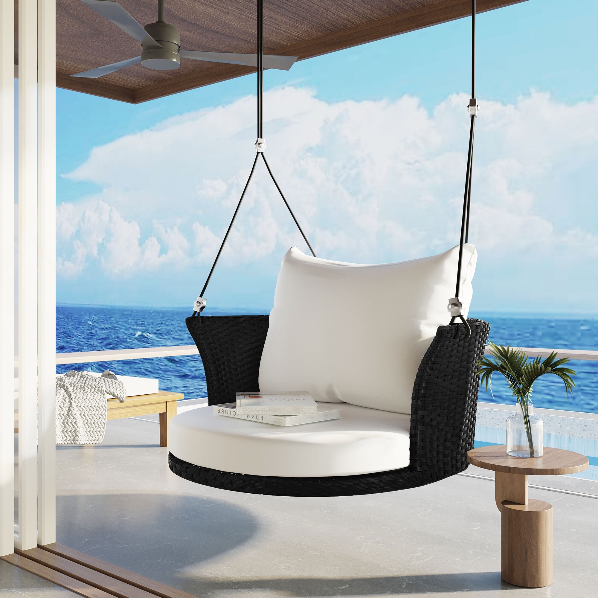 Woven swing chair top