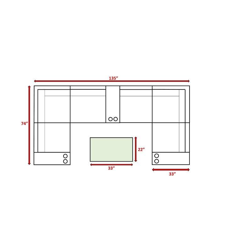 10 Piece Sectional Set with Cushions