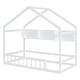 preview thumbnail 4 of 8, White Pine Wood Playhouse Bed with Roof, Fence & Storage Shelf