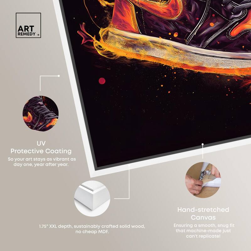Jumpman on Fire II Canvas by Art Remedy