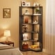 preview thumbnail 3 of 41, 6-Tier Corner Book Shelf, 64.9"Tall Freestanding Wood Industrial Bookcase Bookshelf