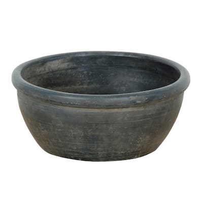 Approx. 16-22 Inches Wide Vintage Gray Pottery Basin (size and color vary)