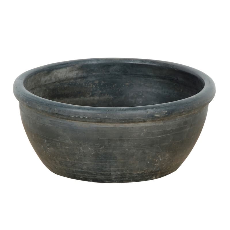 Approx. 16-22 Inches Wide Vintage Gray Pottery Basin (size and color vary)