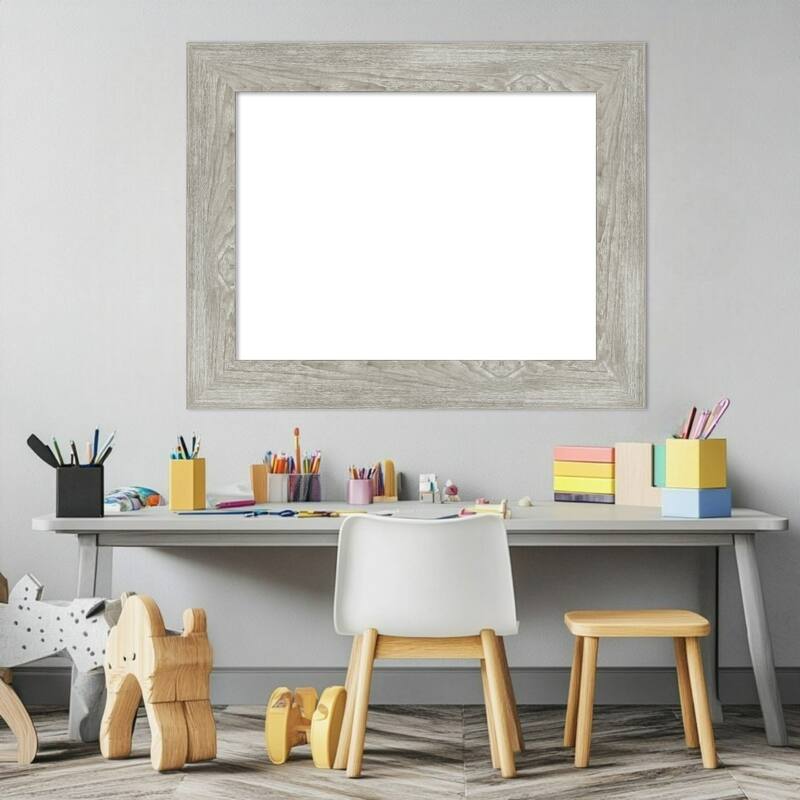 Amanti Art Dove Greywash Framed Dry Erase Magnetic Board