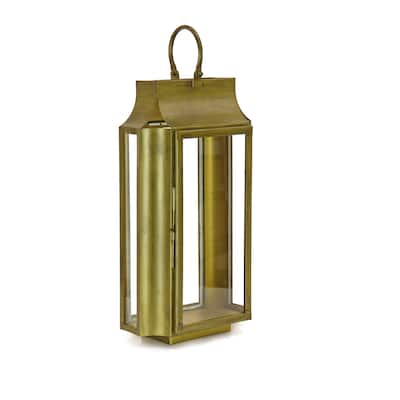 National Tree Company 22 in. HGTV Home Collection Slim Lantern, Christmas Themed Home Decor, Medium, Gold - 22 in