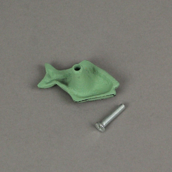 Verdigris Green Cast Iron Fish Drawer Pulls/ Cabinet Knobs (Set Of