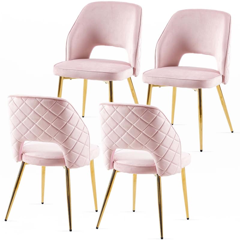 Velvet Dining Chairs with Metal Legs,Set of 4