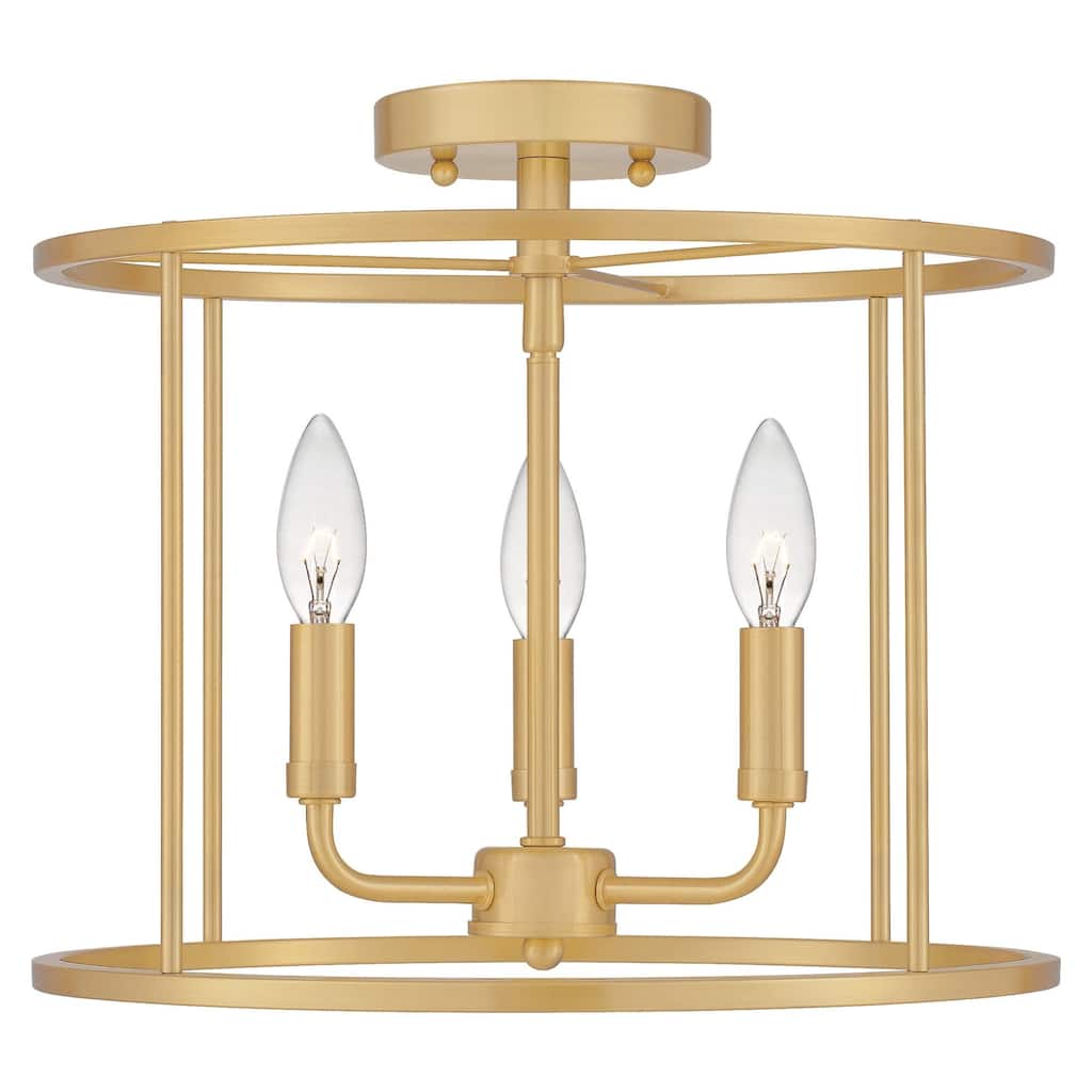 Bellevue Della 3 Light 14" Wide Semi-Flush Ceiling Fixture
