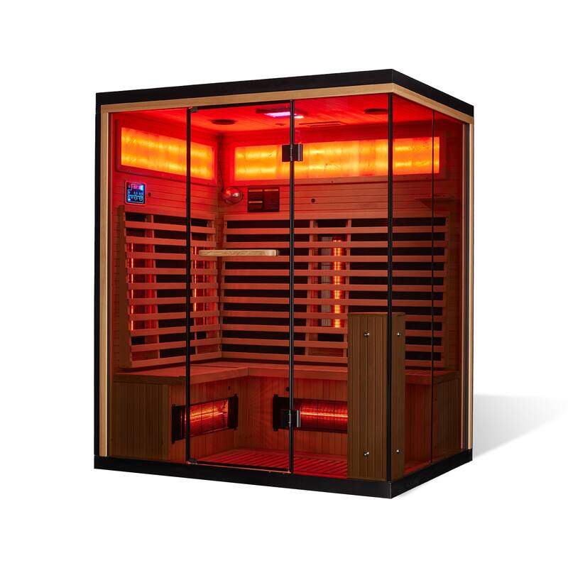 Infrared Sauna up to 4 Person with 15 Minutes Warm-up Heater Tube & Carbon Plate