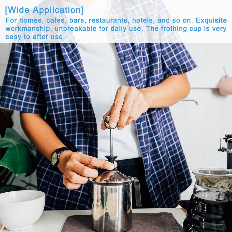 Manual Whipped Cream Dispenser, Stainless Steel Handheld DIY with Lid
