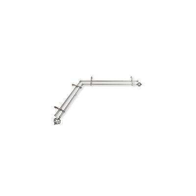 Corner Window Curtain Rod Double - 120-170" Adjustable Rod, Satin Nickel Finish, Rustic Home Decor - M