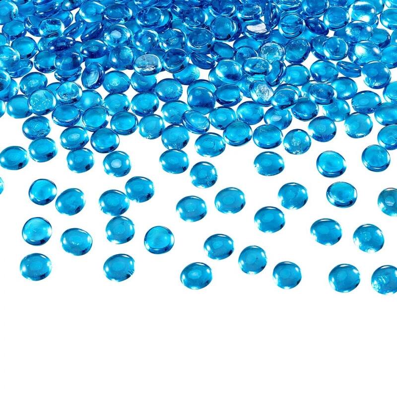 Caribbean Blue Fireproof Flat Round Glass Beads 10 lbs Heat Resistant - 3/4 inch