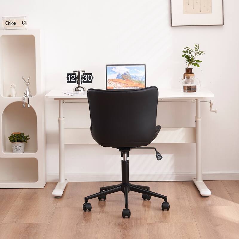 Armless Office Chair Swivel Home Office Desk Chairs with Wheels