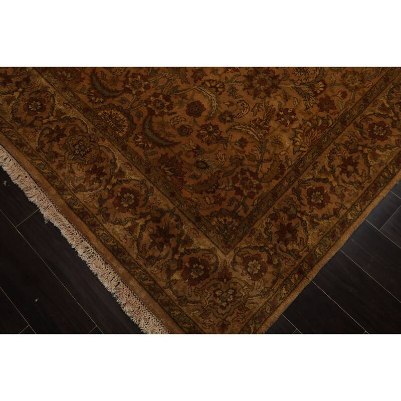 5'11''x9'8'' Hand Knotted New Zealand Wool Caramel Agra Plush Pile Botanical Wash Rug - 5' 11'' x 9' 8''