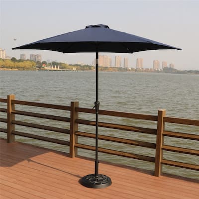 8.8 Feet Outdoor Aluminum Patio Umbrella with 33 Pounds Umbrella Base