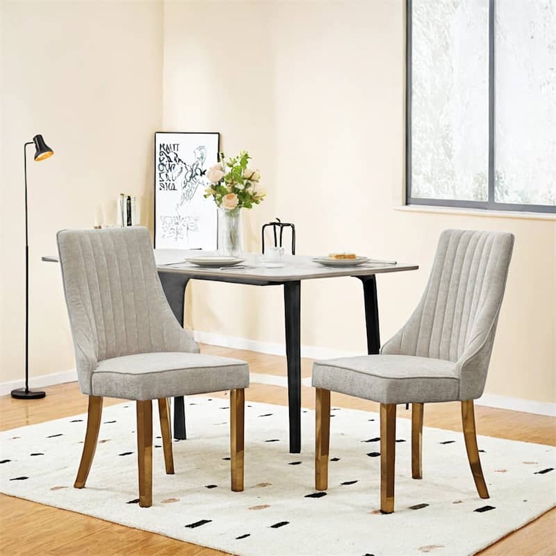 Chenille Dining Chairs,Kitchen Dinner Chair Upholstered Chair 2 PCS