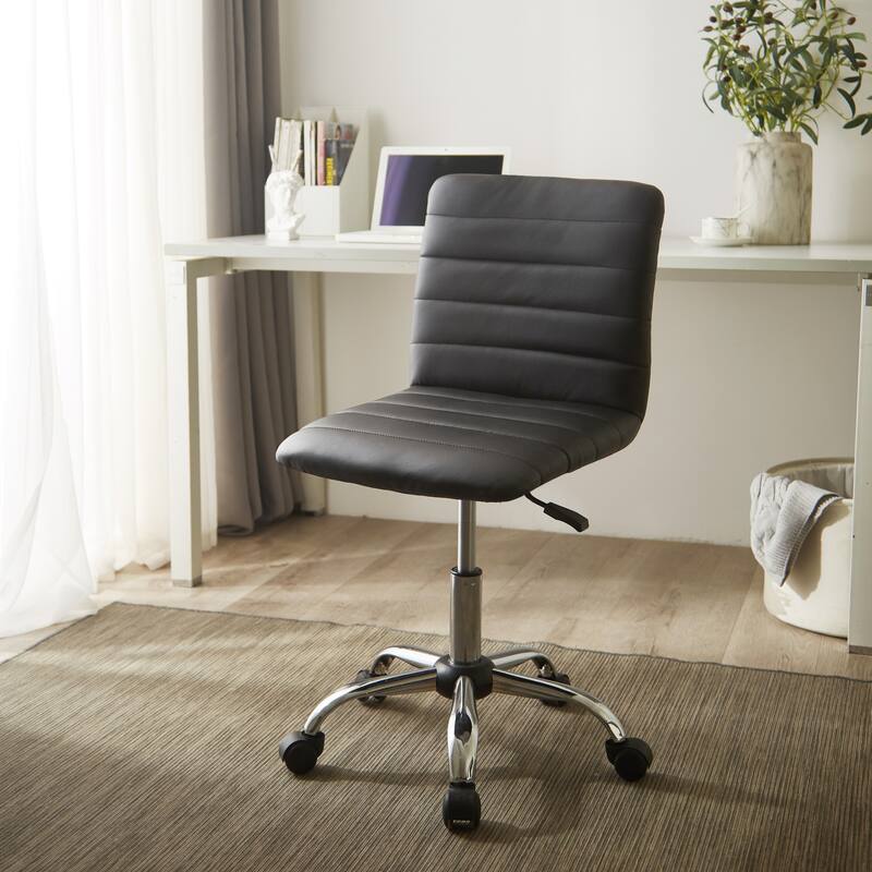Urban Shop Faux Leather Adjustable Office Chair - Black