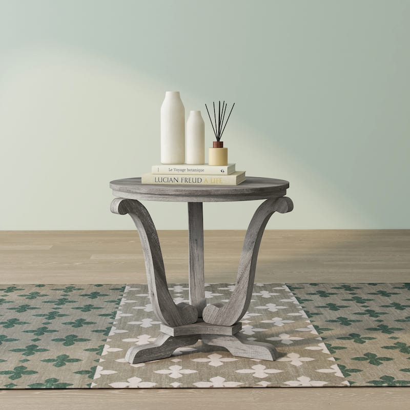 DH BASIC Farmhouse Vintage Grey Oak 25-inch End Table by Denhour