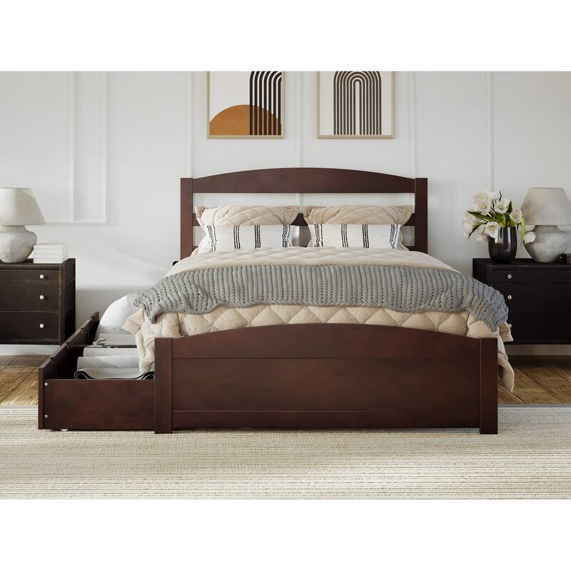 Warren Platform Bed with Footboard and 2 Storage Drawers