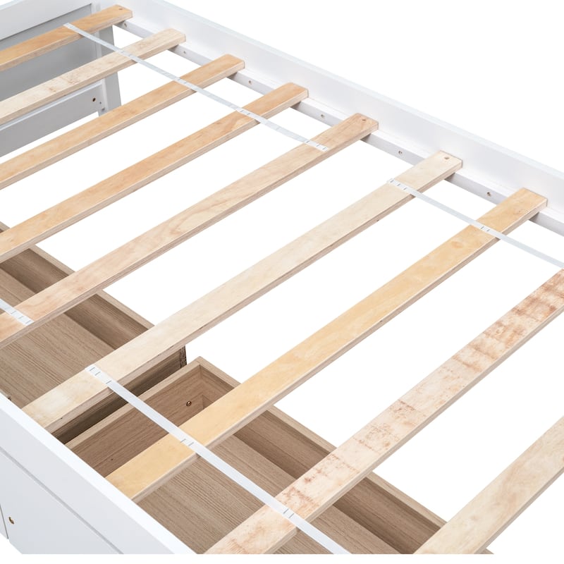 Twin Bed with 2 Drawers Solid Wood