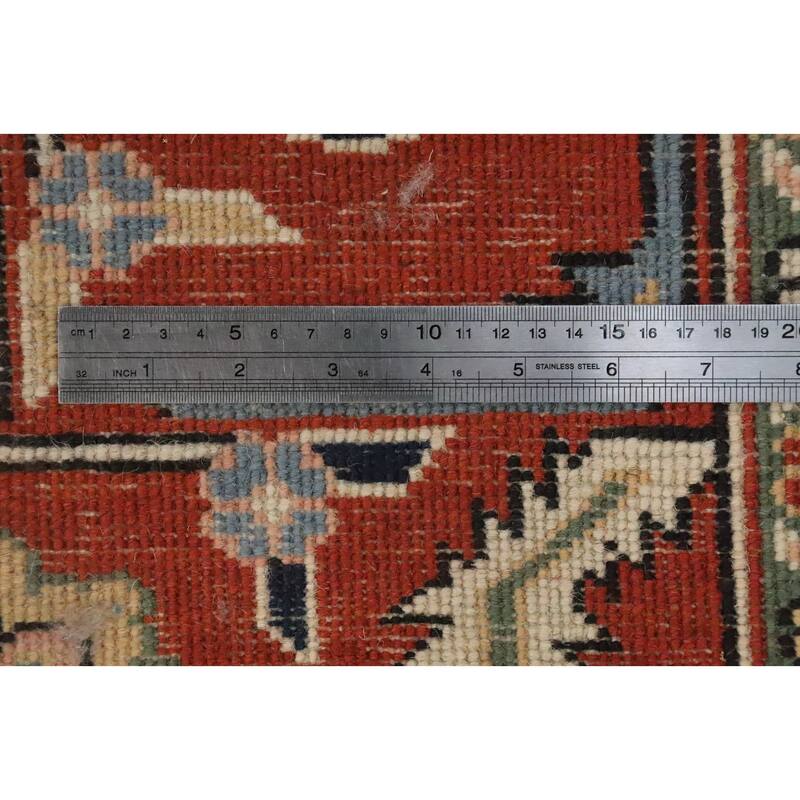 Hand Knotted Oriental 100% Wool Carpet Traditional Medallion Oranges & Rust Heriz (serapi) Area Rug - 8' 10'' X 6' 0''