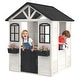 preview thumbnail 24 of 22, Kids Wooden Adventure Cottage Playhouse, Outdoor Playhouse with Functional Door, Windows, Service Station and Flower Pot Holders