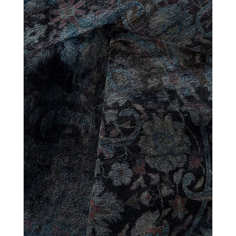 Overdyed, One-of-a-Kind Hand-Knotted Area Rug - Black - 10' 4" x 14' 2"