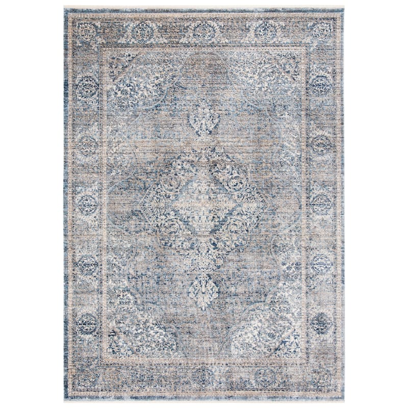 SAFAVIEH Dream Semra Vintage Abstract Polyester Rug - 2'6" x 4' - Grey/Turquoise