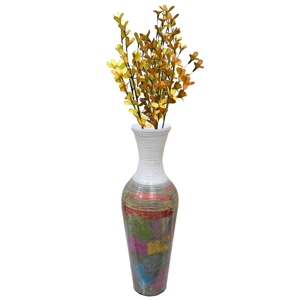 Large Contemporary Bamboo Floor Vase for Dining, Living Room, Entryway Decoration Fill It with Dried Branches or Flowers, 29"