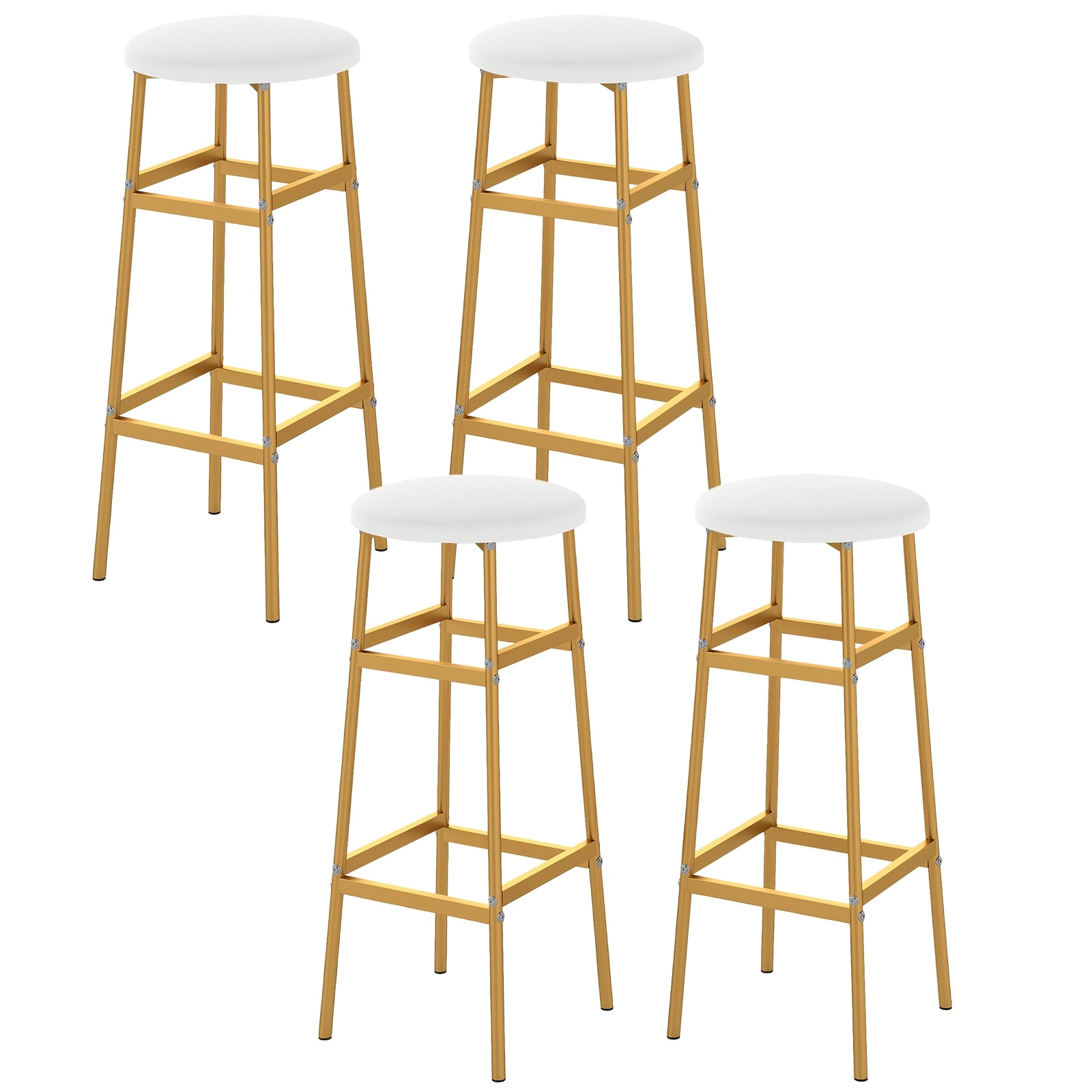 Gymax Bar Stools Set of 4 w/ Sturdy Metal Frame and Footrest for