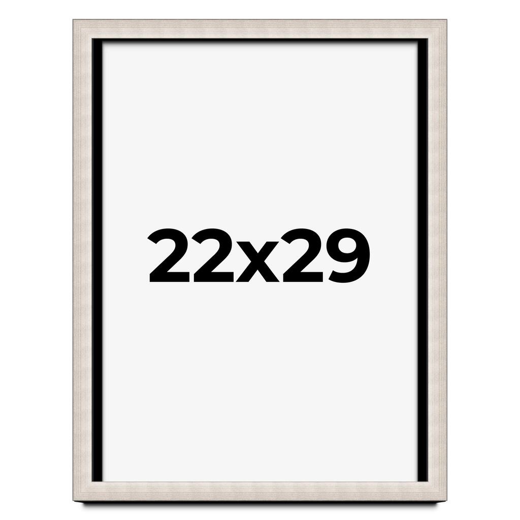 22x29 Shadow Box Frame Silver Real Wood Contemporary Shadowbox Display Frame UV Acrylic Front Acid Free Backing and Hardware