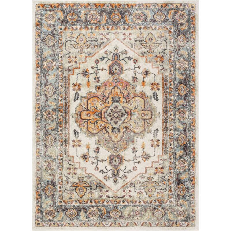 Well Woven Rodeo Carno Bohemian Eclectic Area Rug - 5' 3" x 7' 3" - Beige - Rectangle