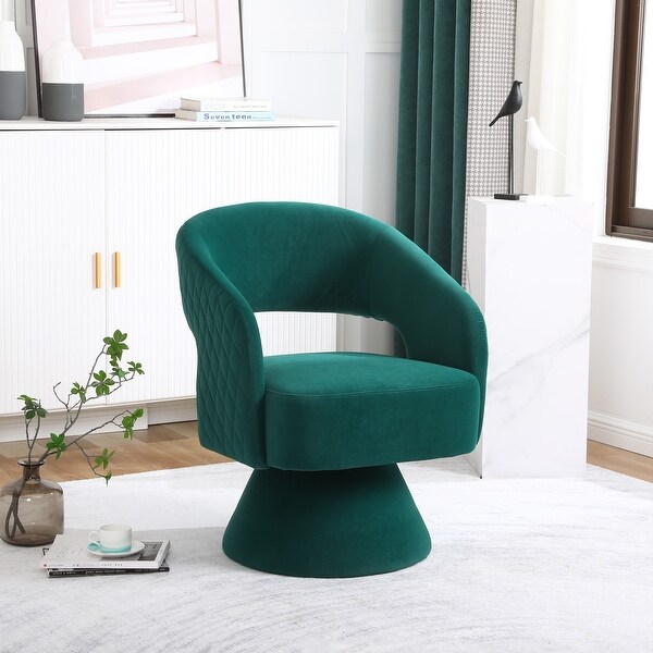 Swivel Accent Chair Armchair Round Barrel Chair in Fabric for