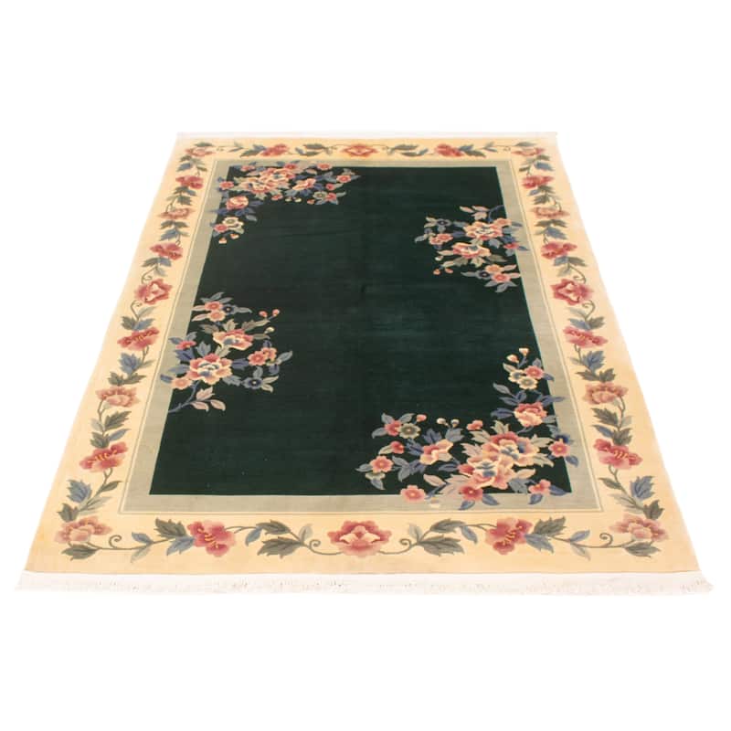 ECARPETGALLERY Hand-knotted Aubusson Green Wool Rug - 6'0 x 9'0