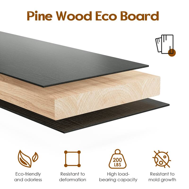 Farmhouse Buffet Cabinet, 55.5" Coffee Bar with 3 Drawers and Pop-Up Doors, Large Rustic Sideboard for Dining Room