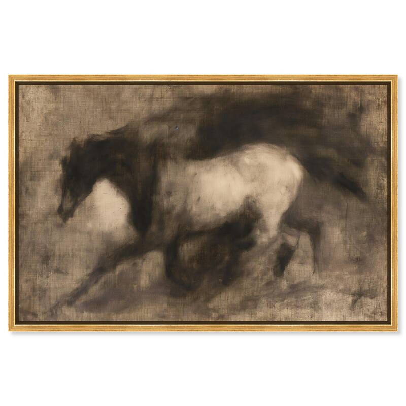 Dark Horse Canvas by Art Remedy - Gold - 36" x 24"