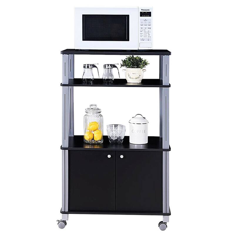 Gymax Bakers Rack Microwave Stand Rolling Storage Cart