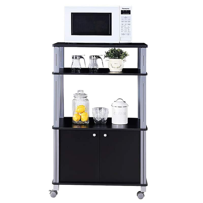 Gymax Bakers Rack Microwave Stand Rolling Storage Cart - See Details