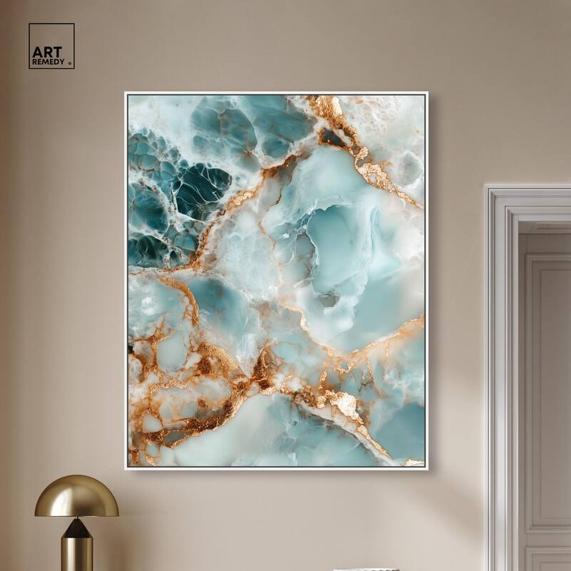Teal Marble Majesty Canvas by Art Remedy