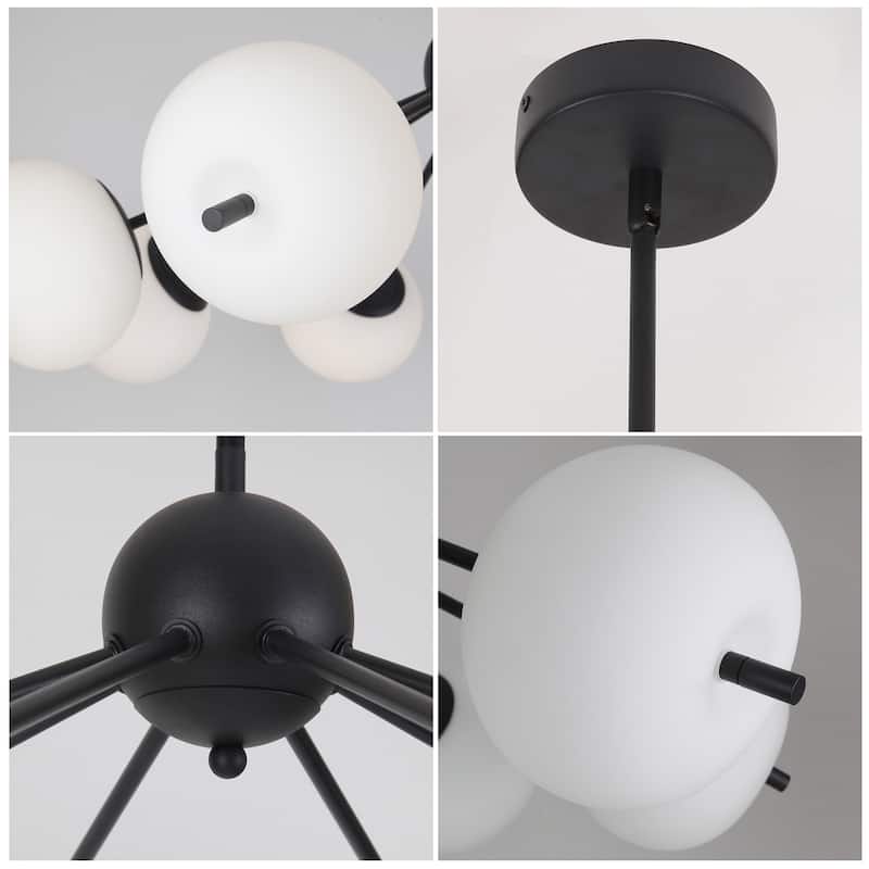 8-Light Black / Brass chandelier Bubble Chandelier - N/A